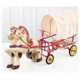 MOBO Pioneer Horse Drawn Covered Wagon Pedal Toy