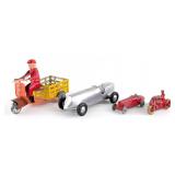 Hubley Cast Iron Motorcycle w/ Sidecar, Tin Scoote