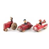 Sun Rubber Mickey Mouse Tractor, Fire Truck, and D