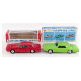 (2) Bandai Tin Friction Ford Thunderbird Cars w/ B