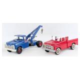 Custom Buddy L Wrecker Tow Truck and Tonka Pickup