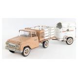 Original Tonka Farms Stake Bed Truck w/ Horse Trai
