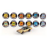 Hot Wheels Redline U.S. Gold Custom T-Bird & 12 Bu