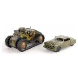 Marx U.S. Army Tank and Military Police Car