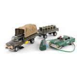 Linemar Tin Police Car & Japan Tin U.S. Army Trans