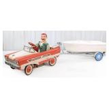 AMF Station Wagon Pedal Car with Boat and Trailer