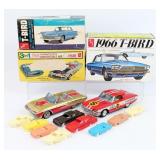 (2) Japan Tin Friction Thunderbird Cars, (9) Plast