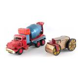 Marx Tin Windup Road Roller & Japan Tin Cement Mix