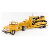 Custom Tonka Caterpillar Truck w/ Lowboy and Bulld