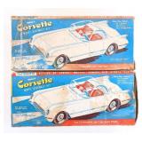 (2) Ideal's Assemble It Yourself Corvette Model in