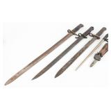(5) Antique Military Bayonets & Knife