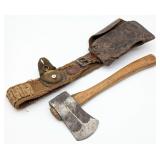 Antique A.A.&T. Co. Hatchet w/ Sheath, Belt, & Com