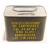 192 Rnds US Surplus .30-06 AP M2 Cartridges