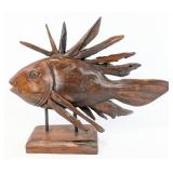 Carved Teak Wood Fish Sculptures