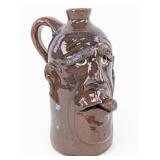 10in Dal Burtachell Multi Glaze Face Jug