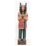 7ft Carved Wood Native American Cigar Store Indian
