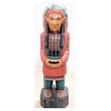 3.5ft Carved Wood Native American Cigar Store Indi