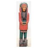 6.5ft Carved Wood Cigar Store Native American Stat