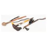 Native American Jawbone, Stone, & Iron Tomahawks