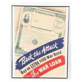 WWII US "Buck the Attack" Framed Propaganda Post