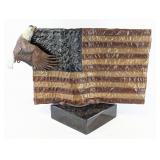 Custom American Flag & Eagle Bronze Sculpture w/ M