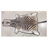 African Zebra Hide Rug Taxidermy w/ Felt Backing