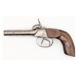 Unmarked Double Barrel .36 Cal Percussion Pistol