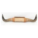 2.5ft Long Horn Cow Wrapped Leather Horn Mount
