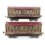 (2) Lionel Standard Gauge 213 Livestock Cars Mojav