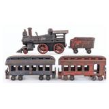 Wilkins Cast Iron Locomotive with Tender & Passeng