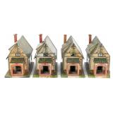 (4) No. 184 Lithographed Bungalows w/ Green Roofs