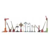 Train Accessories Including Signals, Lamp Posts, a
