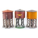 (3) Lionel and American Flyer Water Towers