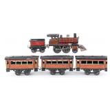 Issmayer Tin Clockwork Passenger Train Set