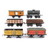 (6) Ives & Bing Tin Train Cars