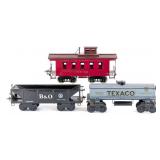 Restored Ives Texaco Tank Car, B&O Hopper, and Cab