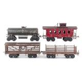 Ives 7446 Livestock, 7546 Caboose, 7849 Texas Tank