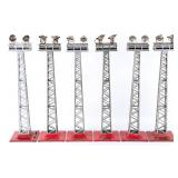 (6) Lionel No. 92 Floodlight Towers