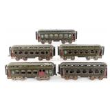 Lionel Standard Gauge (4) 18 Parlor Cars & (1) Bag