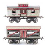 Ives No. 65 Livestock and No. 67 Caboose