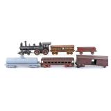 Wilkins Cast Iron Floor Locomotive and Train Cars