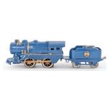Restored Ives No. 1125 Blue Locomotive and Tender