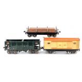 Lionel 211 Flatcar w/ Wood Load 214 Automobile Fur