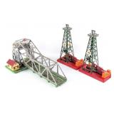 Lionel 313 Bascule Bridge and (2) No. 455 Oil Derr