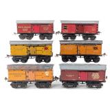 (6) Ives Tin Boxcar / Refrigerator Cars