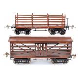 Ives Wide Gauge 193 Live Stock Car & 191 PRR Coke