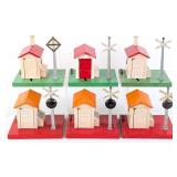 (3) Lionel No. 76 Warning Bell and Shack and (3) N