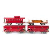 American Flyer 4021 Caboose, (2) 4006 Hopper Cars,
