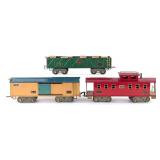American Flyer 4011 Caboose, 4017 Gondola, 4018 Bo