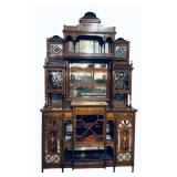 Antique Rosewood and Inlaid Parlor Cabinet
